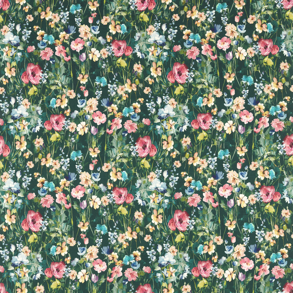 Samples and Purchasing available for Wild Meadow - Forest Green By Clarke And Clarke | Floral Flourish By Studio G For C&C |Botanical & Floral  Multipurpose Print at Designer Wallcoverings and Fabrics