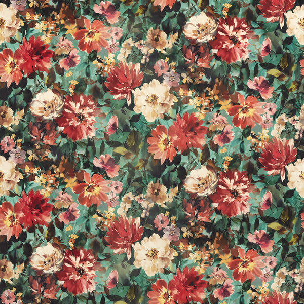 Tahiti - Antique/Mineral Velvet Multi By Clarke And Clarke | Clarke & Clarke Exotica 2 | Botanical & Floral Multipurpose Velvet