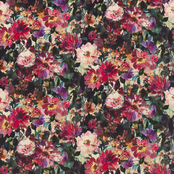 Tahiti - Fuchsia Velvet Multi By Clarke And Clarke | Clarke & Clarke Exotica 2 | Botanical & Floral Multipurpose Velvet