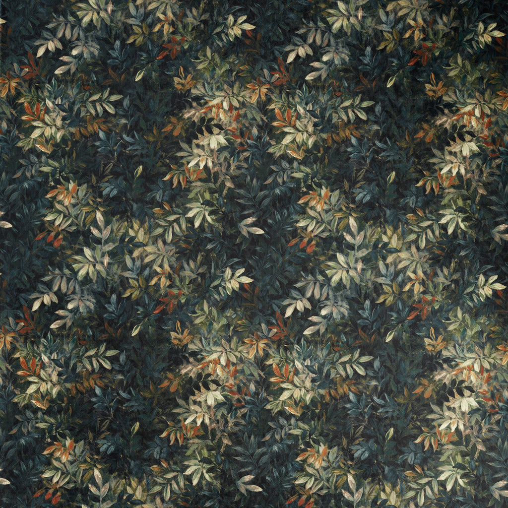 Samples and Purchasing available for Congo - Antique Velvet Blue By Clarke And Clarke | Clarke & Clarke Exotica 2 | Botanical & Floral Multipurpose Velvet at Designer Wallcoverings and Fabrics
