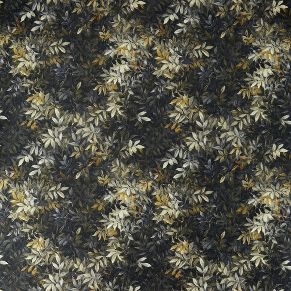 Congo - Noir Velvet Charcoal By Clarke And Clarke | Clarke & Clarke Exotica 2 | Botanical & Floral Multipurpose Velvet