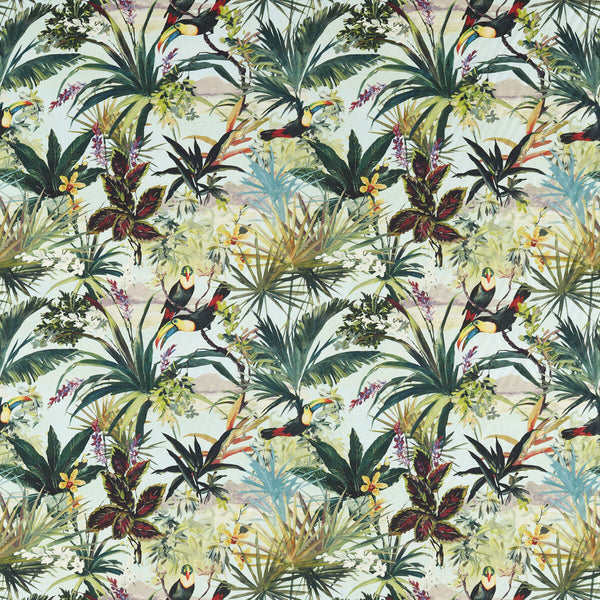 Toucan - Sky Multi By Clarke And Clarke | Clarke & Clarke Exotica 2 |Animal/Insects Botanical & Floral Multipurpose Print