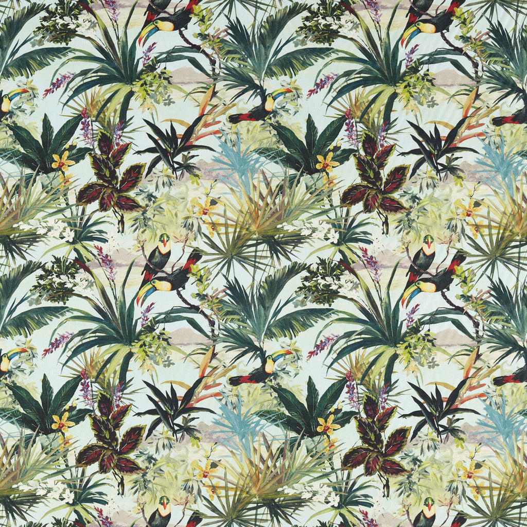 Samples and Purchasing available for Toucan - Sky Multi By Clarke And Clarke | Clarke & Clarke Exotica 2 |Animal/Insects Botanical & Floral Multipurpose Print at Designer Wallcoverings and Fabrics