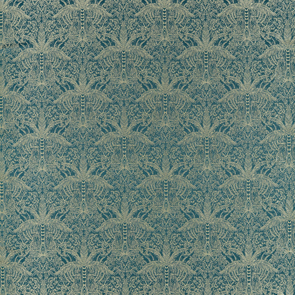 Leopardo - Kingfisher Jacquard Teal By Clarke And Clarke | Clarke & Clarke Exotica 2 |Animal/Insects Botanical & Floral Upholstery