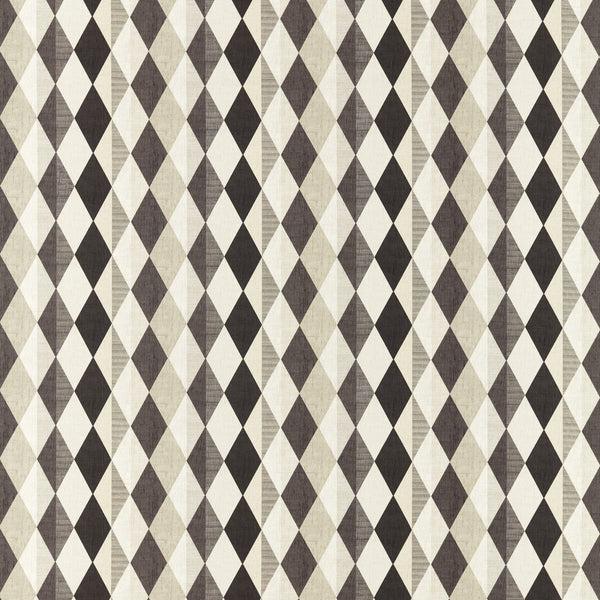 Denver - Monochrome Black By Clarke And Clarke | Formations By Studio G For C&C |Diamond Stripes Multipurpose Print