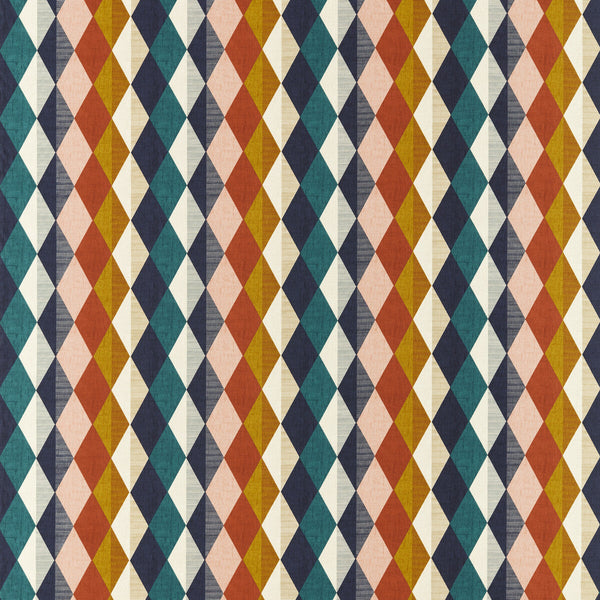 Denver - Retro Red By Clarke And Clarke | Formations By Studio G For C&C |Diamond Stripes Multipurpose Print