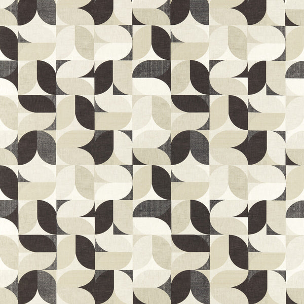 Reno - Monochrome Black By Clarke And Clarke | Formations By Studio G For C&C |Geometric  Multipurpose Print