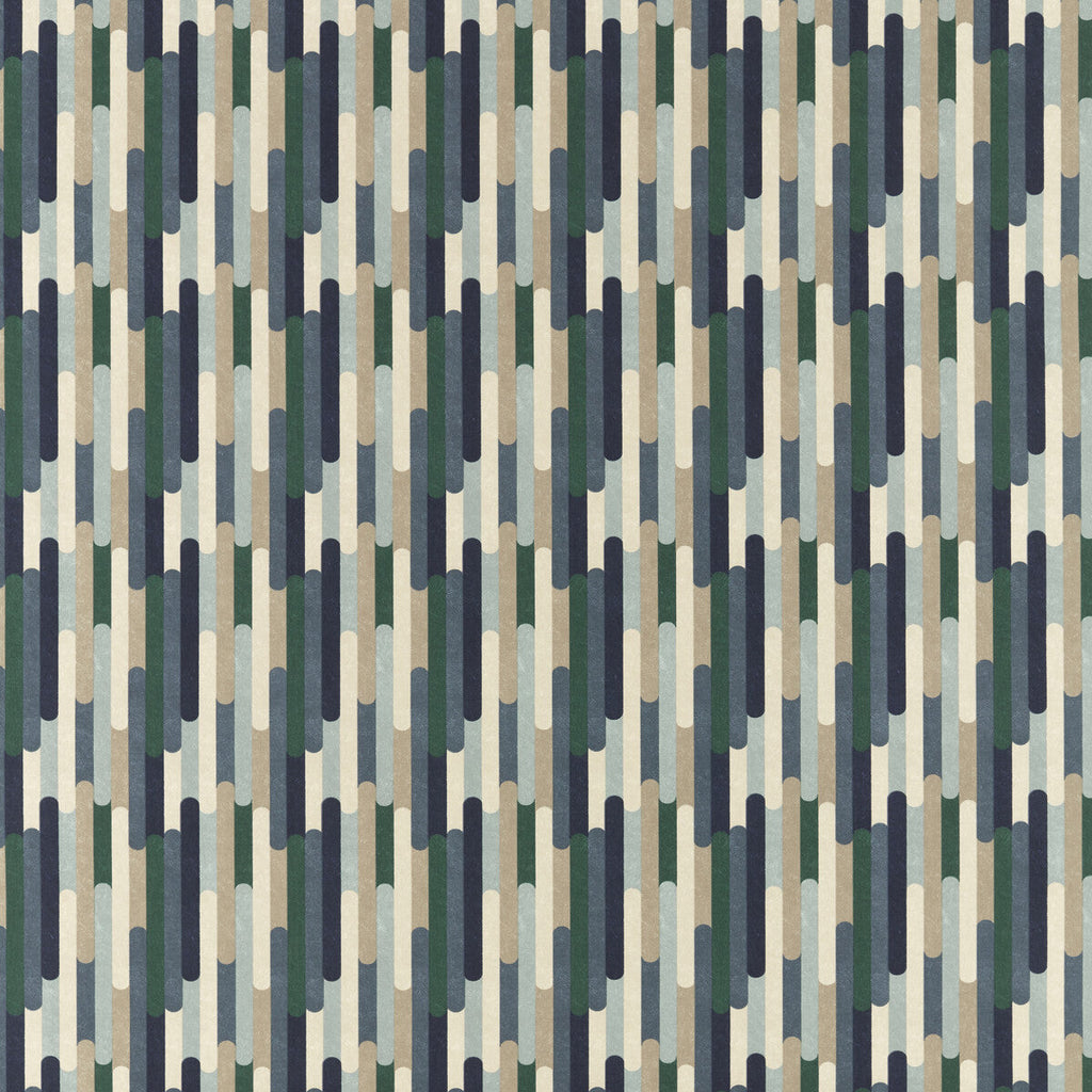 Samples and Purchasing available for Seattle - Mineral/Navy Dark Blue By Clarke And Clarke | Formations By Studio G For C&C |Geometric Stripes Multipurpose Print at Designer Wallcoverings and Fabrics