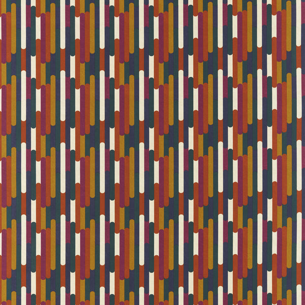 Seattle - Retro Multi By Clarke And Clarke | Formations By Studio G For C&C |Geometric Stripes Multipurpose Print