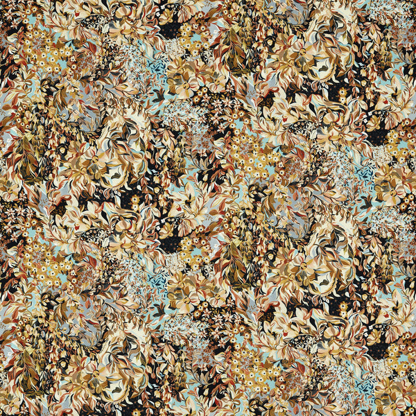 Aubrey Velvet - Noir/Mineral Black By Clarke And Clarke | Clarke & Clarke Ferndene | Botanical & Floral Upholstery Print