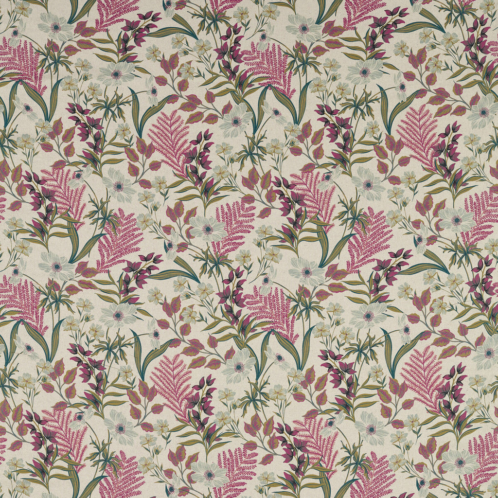 Samples and Purchasing available for Hazelbury Linen - Coral Ivory By Clarke And Clarke | Clarke & Clarke Ferndene | Botanical & Floral Multipurpose Print at Designer Wallcoverings and Fabrics