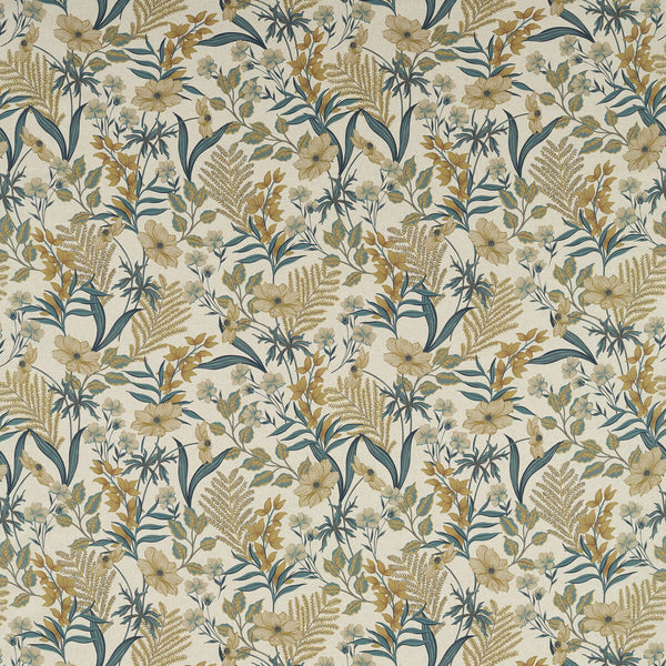 Hazelbury Linen - Ochre Ivory By Clarke And Clarke | Clarke & Clarke Ferndene | Botanical & Floral Multipurpose Print