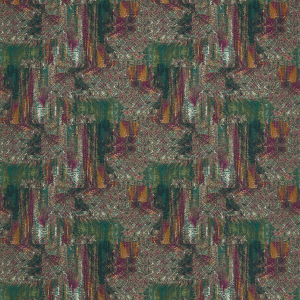 Hillcrest Velvet - Forest/Raspberry Green By Clarke And Clarke | Clarke & Clarke Ferndene | Abstract Upholstery Print