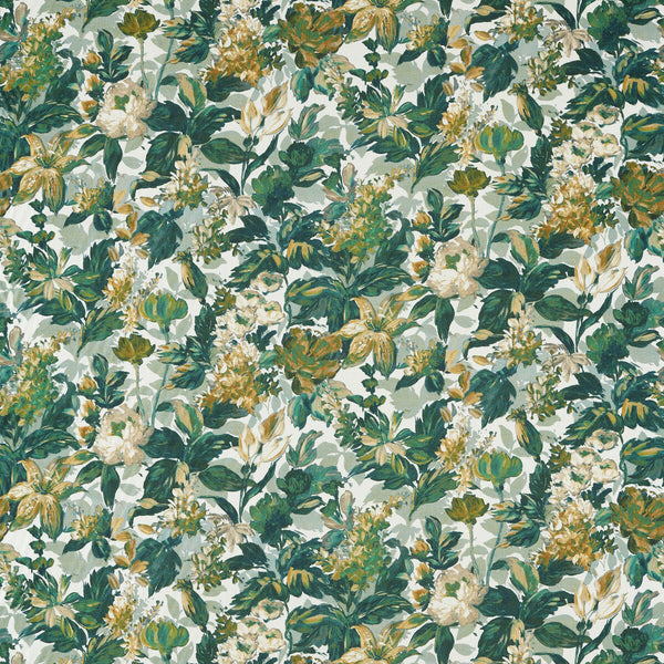 Lilum - Glade Green By Clarke And Clarke | Clarke & Clarke Marianne | Botanical & Floral Upholstery Print