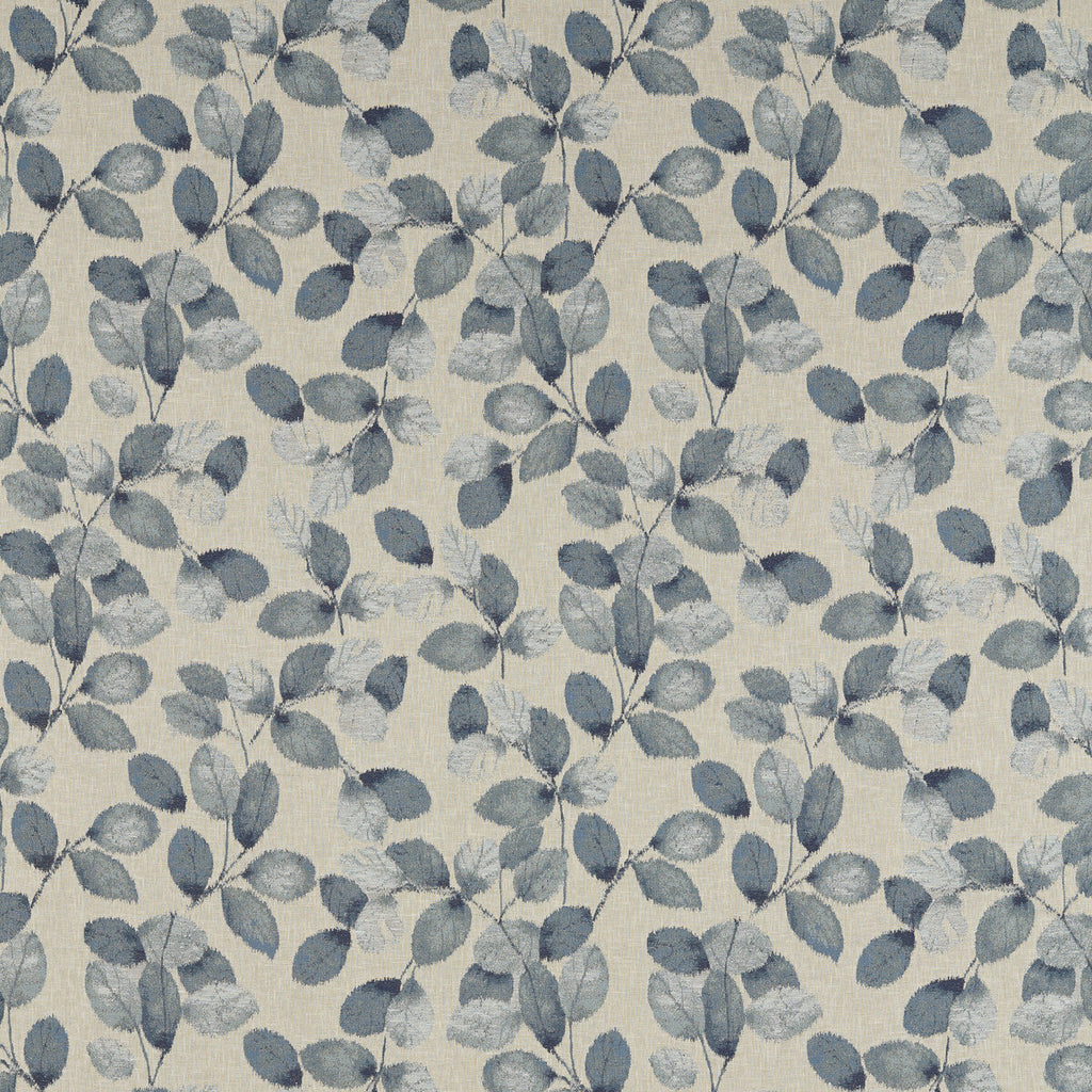Samples and Purchasing available for Northia - Denim Linen Dark Blue By Clarke And Clarke | Clarke & Clarke Marianne | Botanical & Floral Upholstery  at Designer Wallcoverings and Fabrics
