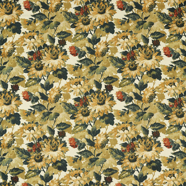Sunforest - Olive Russet Green By Clarke And Clarke | Clarke & Clarke Marianne | Botanical & Floral Upholstery Print