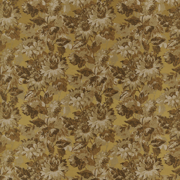 Sunforest - Ochre Jacquard Yellow By Clarke And Clarke | Clarke & Clarke Marianne | Botanical & Floral Drapery
