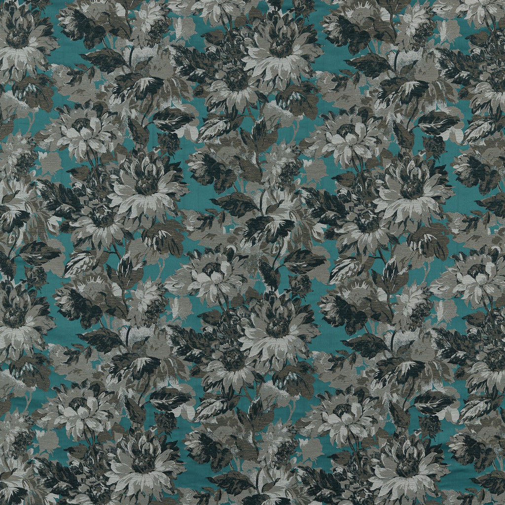 Samples and Purchasing available for Sunforest - Jacquard Teal By Clarke And Clarke | Clarke & Clarke Marianne | Botanical & Floral Drapery  at Designer Wallcoverings and Fabrics