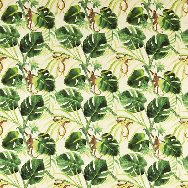Monkey Biz Outdoor - Nat Ivory By Clarke And Clarke | Clarke & Clarke Alfresco |Animal/Insects Botanical & Floral Multipurpose Indoor / Outdoor