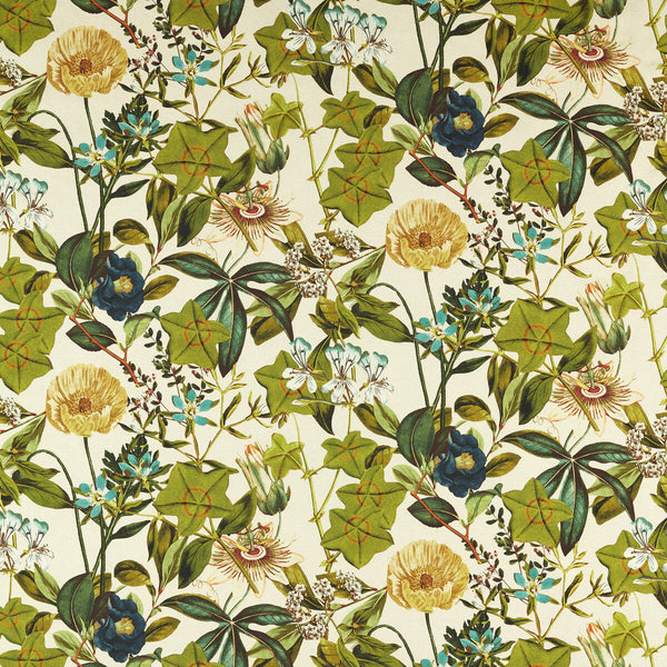 Passifloraoutdoor - Denim Ivory By Clarke And Clarke | Clarke & Clarke Alfresco |Botanical & Floral Tropical Multipurpose Indoor / Outdoor