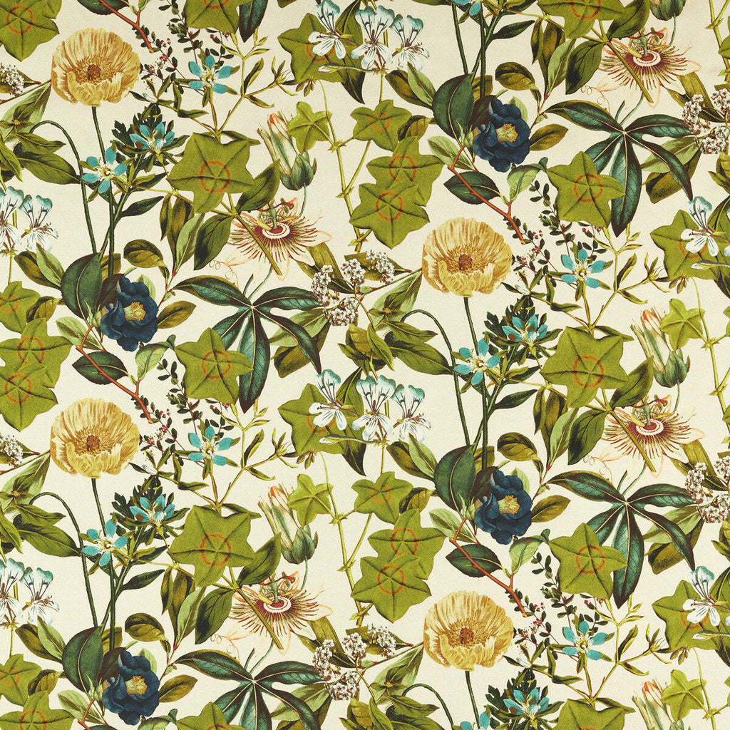Samples and Purchasing available for Passifloraoutdoor - Denim Ivory By Clarke And Clarke | Clarke & Clarke Alfresco |Botanical & Floral Tropical Multipurpose Indoor / Outdoor at Designer Wallcoverings and Fabrics