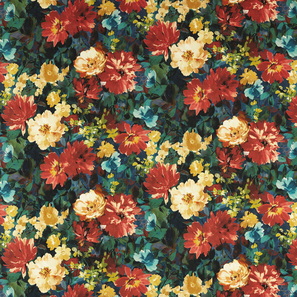Tahiti - Outdoor Dark Blue By Clarke And Clarke | Clarke & Clarke Alfresco |Botanical & Floral Tropical Multipurpose Indoor / Outdoor