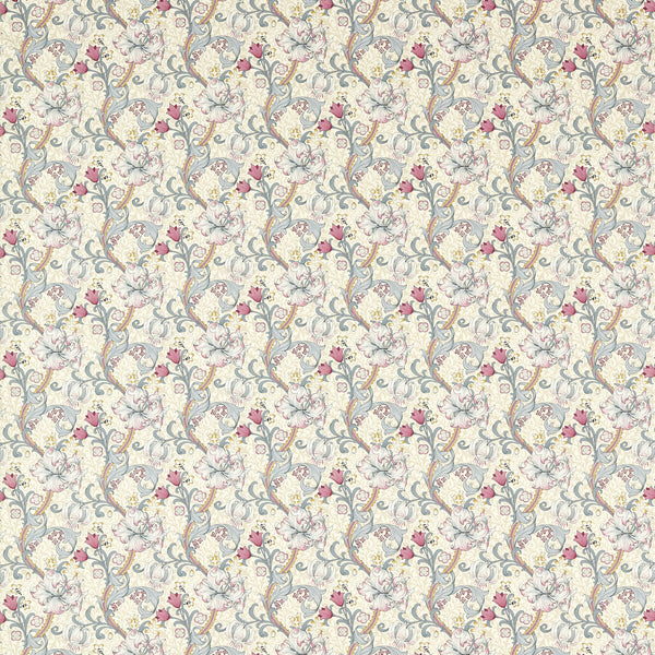Golden Lily - Dove/Plum White By Clarke And Clarke | Clarke & Clarke William Morris Designs | Botanical & Floral Multipurpose Print