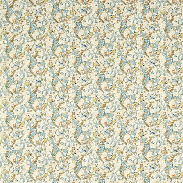 Golden Lily - Linen/Teal Beige By Clarke And Clarke | Clarke & Clarke William Morris Designs | Botanical & Floral Multipurpose Print