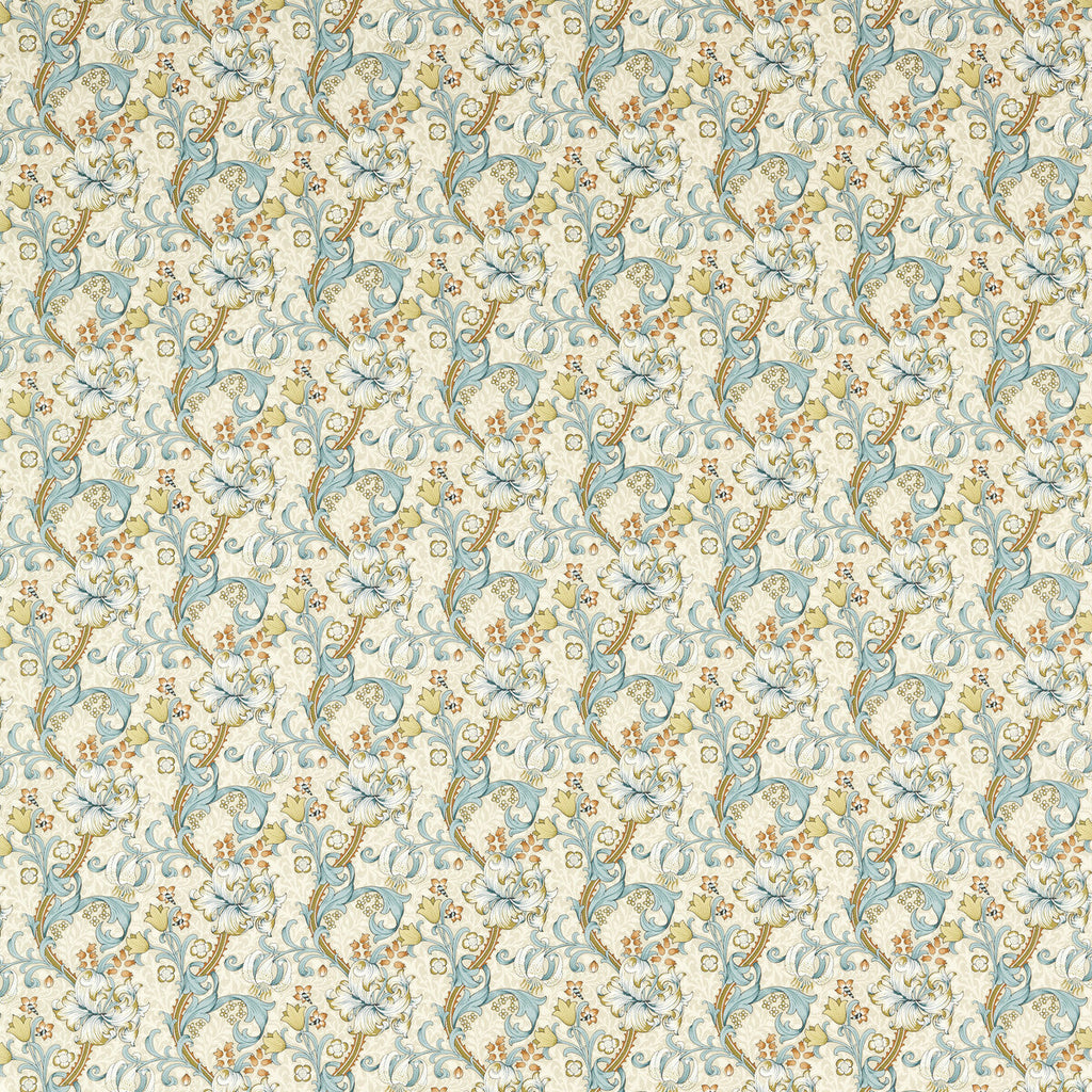 Samples and Purchasing available for Golden Lily - Linen/Teal Beige By Clarke And Clarke | Clarke & Clarke William Morris Designs | Botanical & Floral Multipurpose Print at Designer Wallcoverings and Fabrics