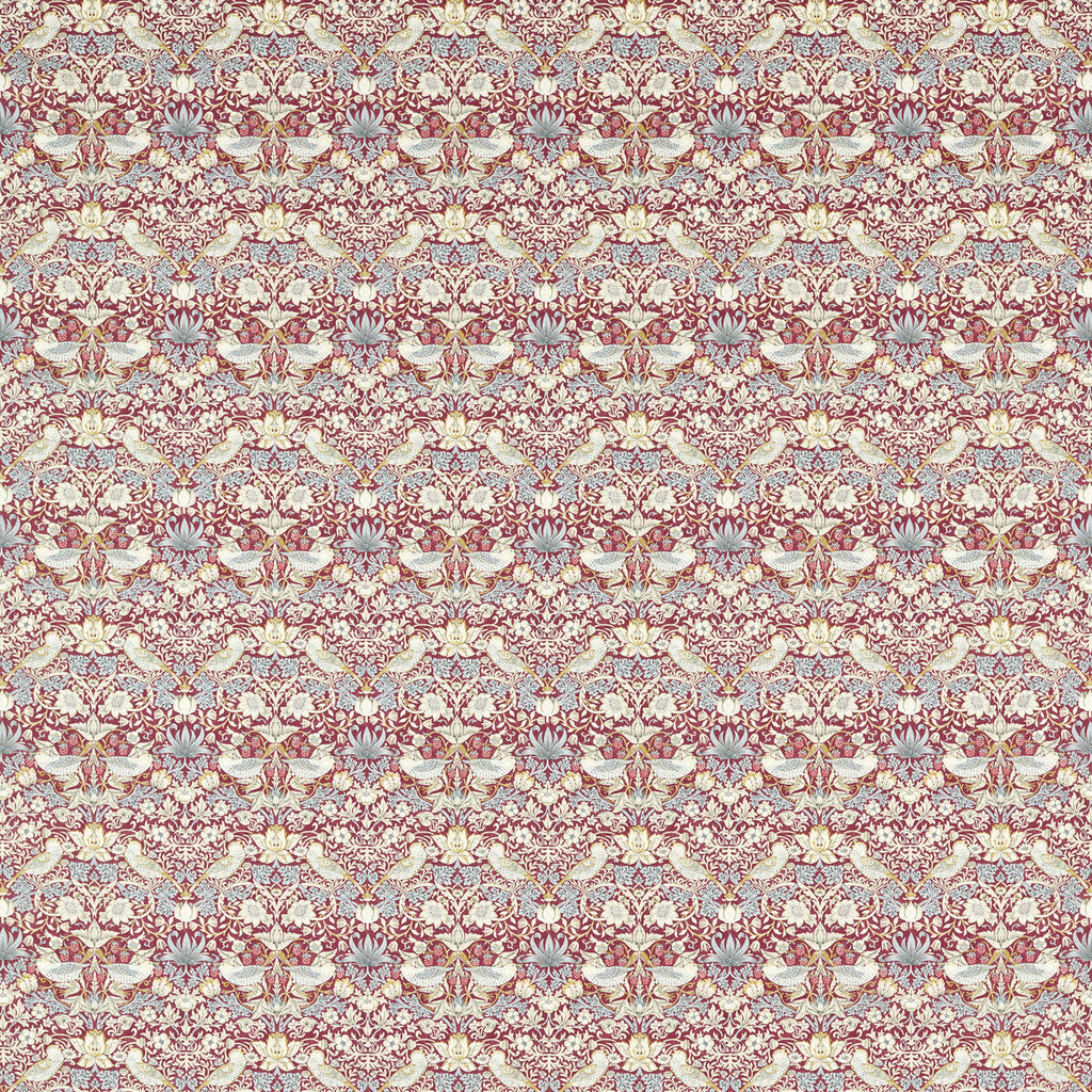 Samples and Purchasing available for Strawberry Thief - Plum Red By Clarke And Clarke | Clarke & Clarke William Morris Designs |Animal/Insects Botanical & Floral Multipurpose Print at Designer Wallcoverings and Fabrics