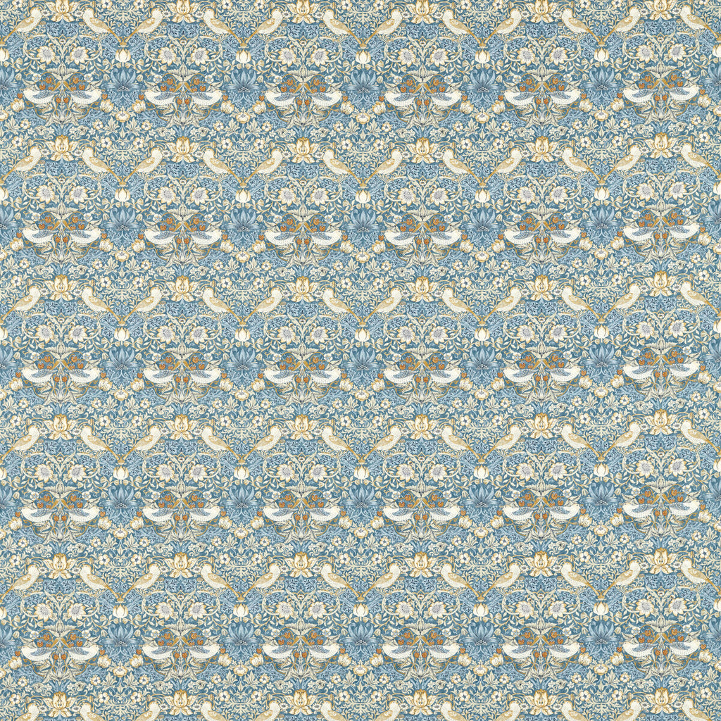 Samples and Purchasing available for Strawberry Thief - Denim Light Blue By Clarke And Clarke | Clarke & Clarke William Morris Designs |Animal/Insects Botanical & Floral Multipurpose Print at Designer Wallcoverings and Fabrics
