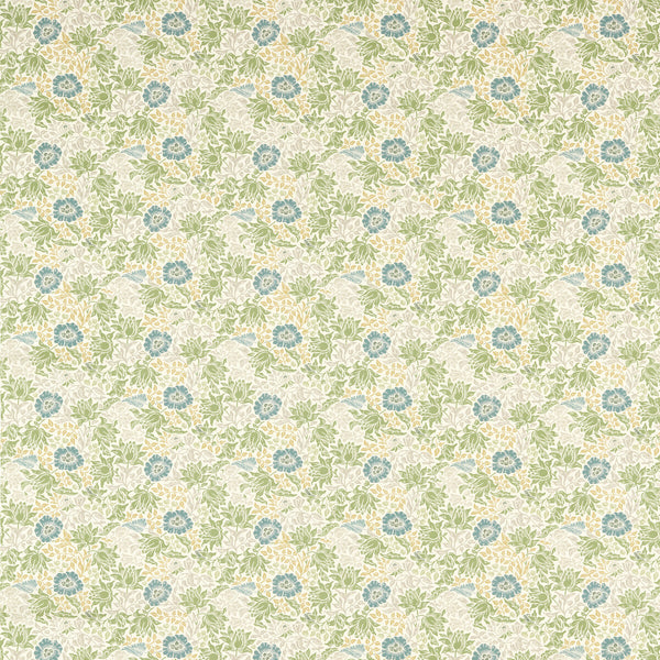 Mallow - Apple/Linen Light Green By Clarke And Clarke | Clarke & Clarke William Morris Designs | Botanical & Floral Multipurpose Print
