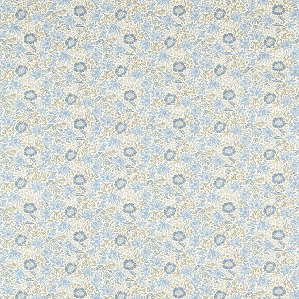 Mallow - Denim/Ivory Light Blue By Clarke And Clarke | Clarke & Clarke William Morris Designs | Botanical & Floral Multipurpose Print