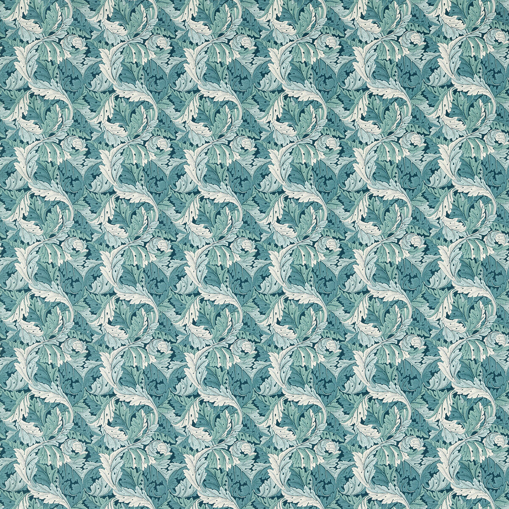 Samples and Purchasing available for Acanthus - Teal Teal By Clarke And Clarke | Clarke & Clarke William Morris Designs | Botanical & Floral Multipurpose Print at Designer Wallcoverings and Fabrics