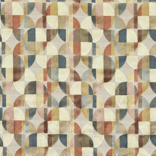 Delaunay - Multi Multi By Clarke And Clarke | Clarke & Clarke Urban |Geometric Texture Upholstery Velvet