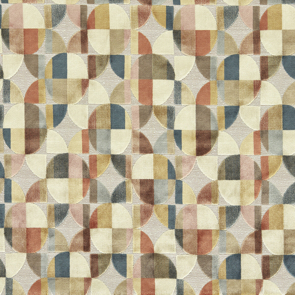 Samples and Purchasing available for Delaunay - Multi Multi By Clarke And Clarke | Clarke & Clarke Urban |Geometric Texture Upholstery Velvet at Designer Wallcoverings and Fabrics