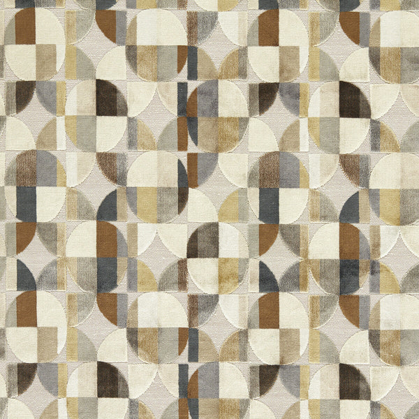 Delaunay - Natural Grey By Clarke And Clarke | Clarke & Clarke Urban |Geometric Texture Upholstery Velvet