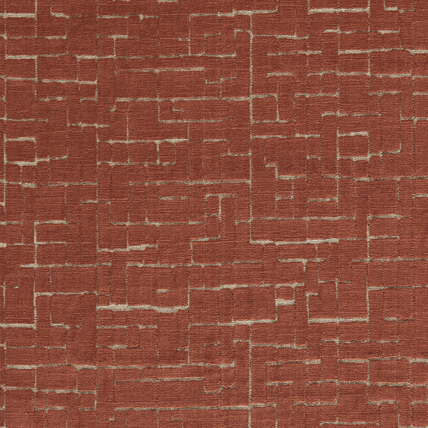 Kupka - Copper Rust By Clarke And Clarke | Clarke & Clarke Urban |Geometric Texture Upholstery Velvet