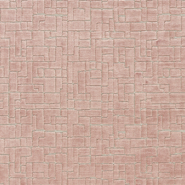 Kupka - Petal Pink By Clarke And Clarke | Clarke & Clarke Urban |Geometric Texture Upholstery Velvet