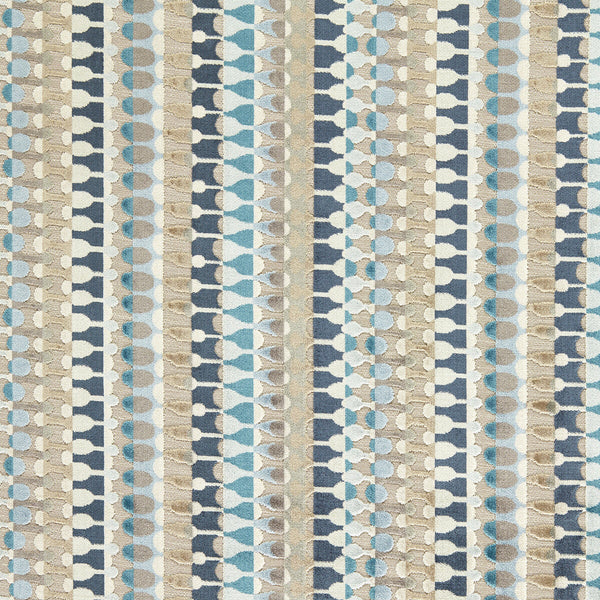 Orpheus - Denim Dark Blue By Clarke And Clarke | Clarke & Clarke Urban |Geometric Stripes Upholstery Velvet