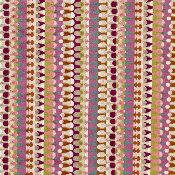 Orpheus - Magenta Peacock Pink By Clarke And Clarke | Clarke & Clarke Urban |Geometric Stripes Upholstery Velvet