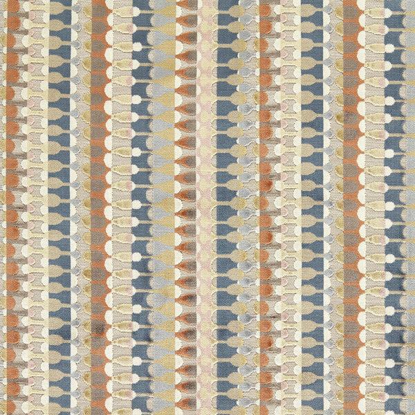 Orpheus - Multi Pink By Clarke And Clarke | Clarke & Clarke Urban |Geometric Stripes Upholstery Velvet