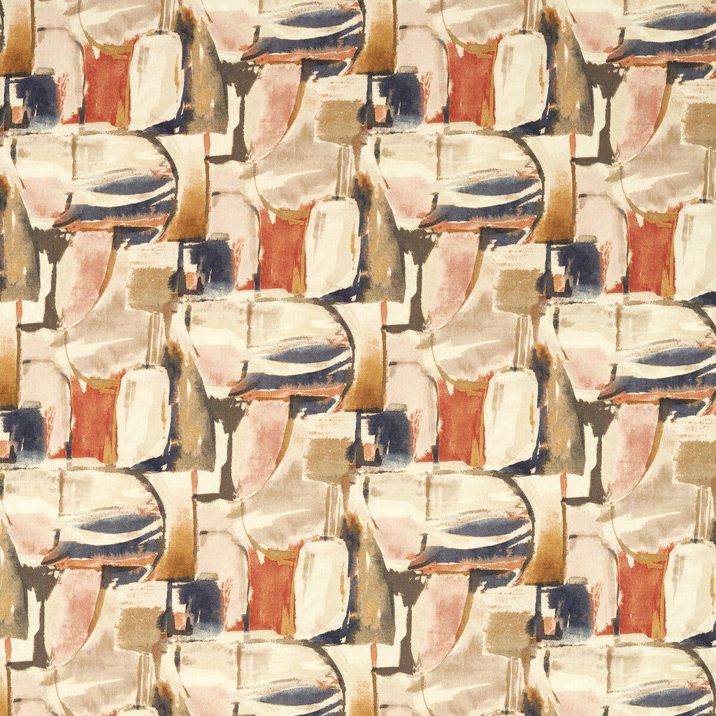 Samples and Purchasing available for Figura - Midnight/Spice Rust By Clarke And Clarke | Clarke & Clarke Vivido | Abstract Multipurpose Print at Designer Wallcoverings and Fabrics