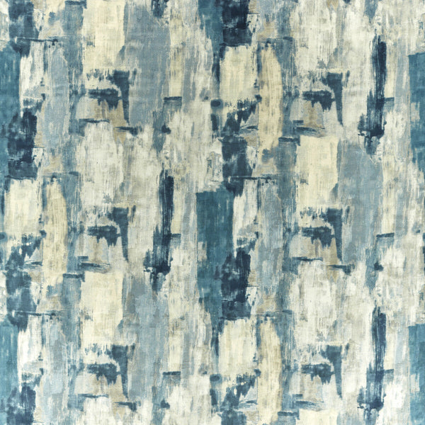 Lagna - Denim/Linen Dark Blue By Clarke And Clarke | Clarke & Clarke Vivido | Abstract Upholstery Print
