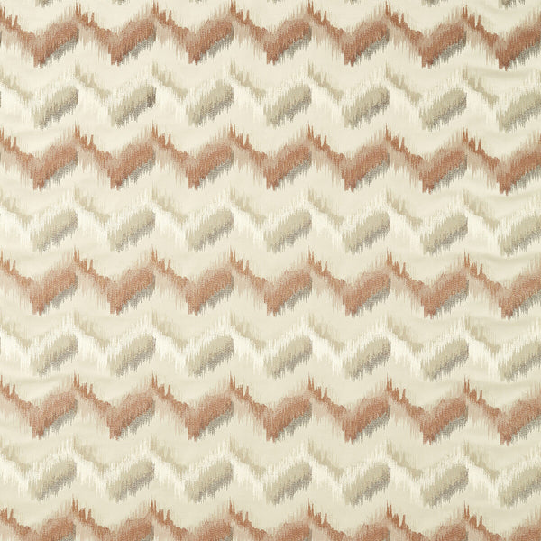 Sagoma - Blush/Natural Rust By Clarke And Clarke | Clarke & Clarke Vivido |Flamestitch Metallic Upholstery Embroidery