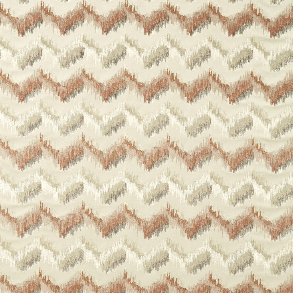 Samples and Purchasing available for Sagoma - Blush/Natural Rust By Clarke And Clarke | Clarke & Clarke Vivido |Flamestitch Metallic Upholstery Embroidery at Designer Wallcoverings and Fabrics
