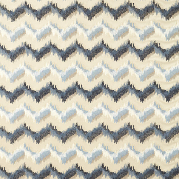 Sagoma - Denim Light Blue By Clarke And Clarke | Clarke & Clarke Vivido |Flamestitch Metallic Upholstery Embroidery