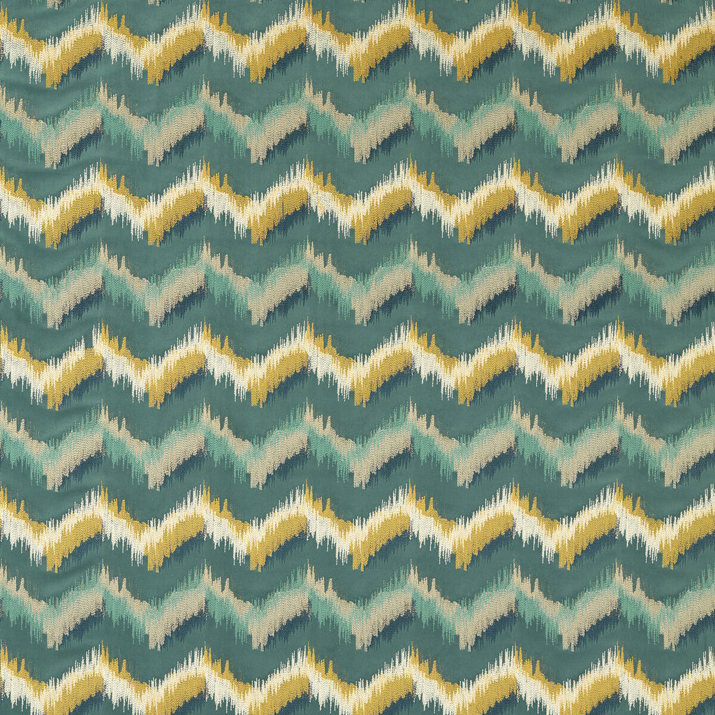 Samples and Purchasing available for Sagoma - Teal Green By Clarke And Clarke | Clarke & Clarke Vivido |Flamestitch Metallic Upholstery Embroidery at Designer Wallcoverings and Fabrics