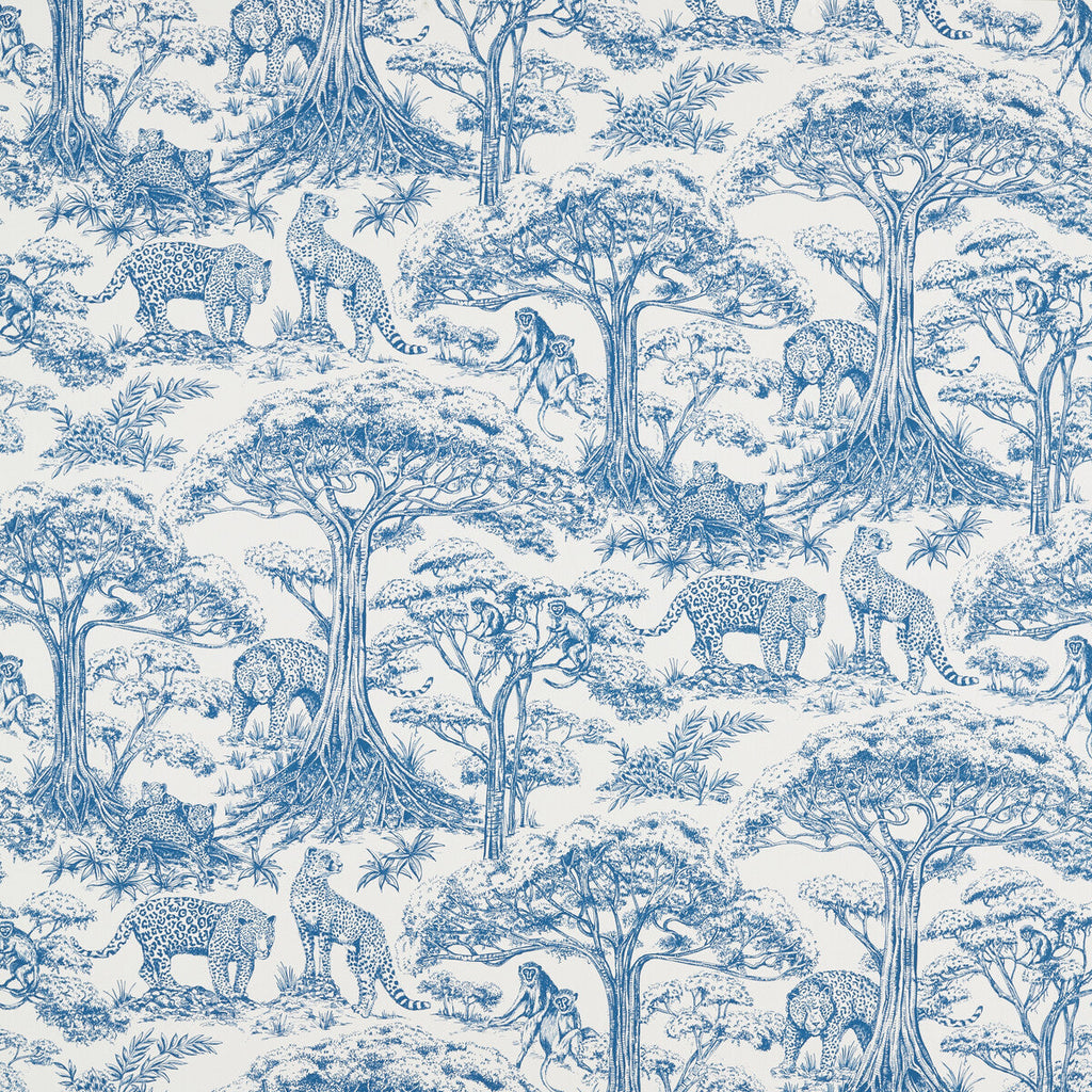 Samples and Purchasing available for Kisumu - Caribbean Blue By Clarke And Clarke | Clarke & Clarke Breegan Jane |Animal/Insects Toile Multipurpose Print at Designer Wallcoverings and Fabrics
