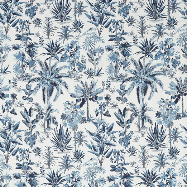Malindi - Caribbean Blue By Clarke And Clarke | Clarke & Clarke Breegan Jane | Botanical & Floral Drapery